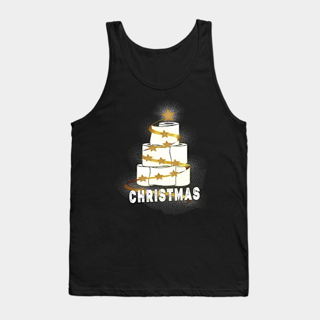 White Toilet Paper Christmas Tree, Funny Xmas Gift, Holiday Party Tank Top by kirayuwi